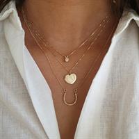 שרשרת ותליון לב זהב לחריטה