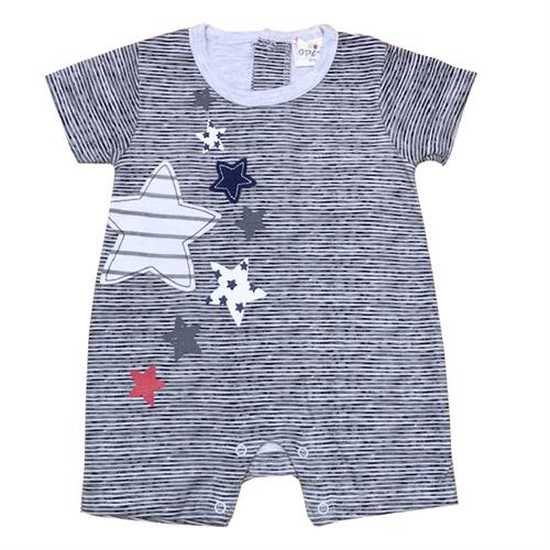 אוברול קצר הדפס כוכבים אפור