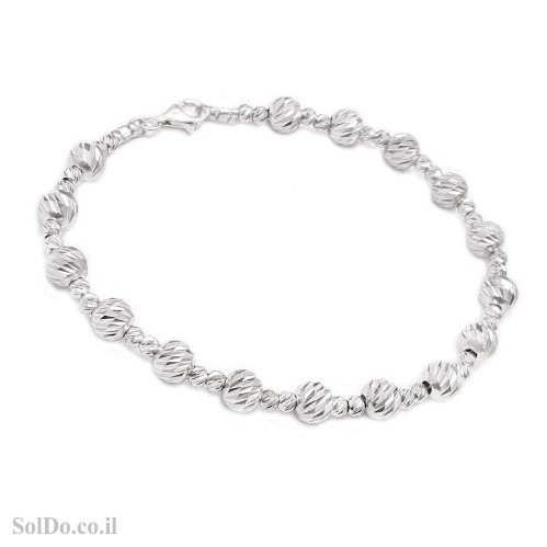 צמיד מכסף כדורים חריטת לייזר Z3157 | תכשיטי כסף 925 | צמידי כסף