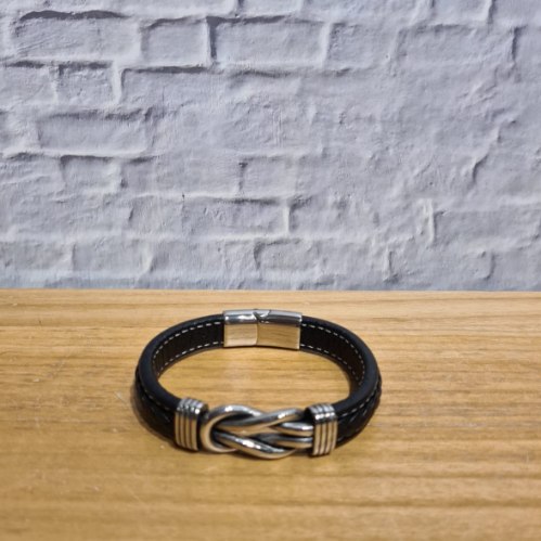 צמיד עור שחור אינסוף