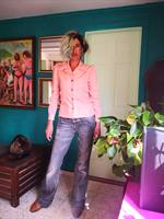 חולצת פוליאסטר דקיקה ורדרדה מידה M