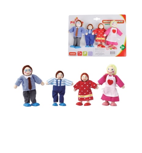 רביעיית בובות מעץ לבית בובות