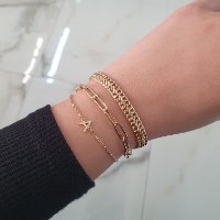 צמיד זהב חוליות עדין ודק לאישה בסגנון S