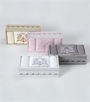 סט 5 מגבות ידיים רקומות 30/50 100% כותנה