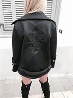 מעיל  ריקמה שחור