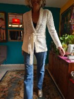 קרדיגן קשירה לבן מידה S/M