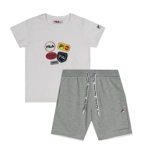 חליפת בנים פאטצ'ים FILA לבנה