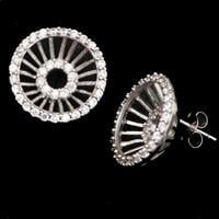 עגילי כסף שיבוץ זרקונים A8086