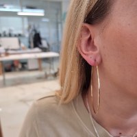 עגילי חישוק 7.7 סמ מזהב אמיתי 14 קאראט