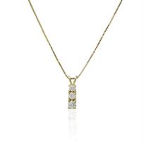 שרשרת ותליון 3 יהלומים (דגרדה) 0.18 קראט מזהב