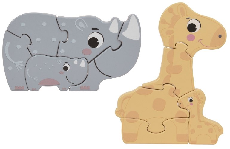 זוג פאזלים הורים וגורים