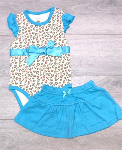 בגד גוף עם חצאית כחול מנומר