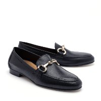 נעלי מוקסין מעור נפה לנשים תוצרת איטליה בשחור לבן וזהב