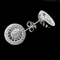 עגילי כסף צמודים משובצים זרקונים A2218