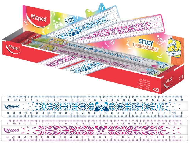 סרגל STUDY גמיש 30 ס"מ מעוצב 245601 1/20