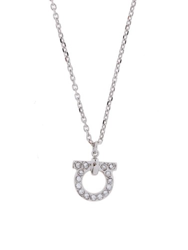 Salvatore Ferragamo  gancini necklace with swarovski crystals