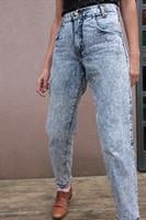 MOM'S ג'ינס גזרה גבוהה אסיד ווש מידה M