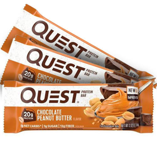 3 חטיפי חלבון שוקולד וחמאת בוטנים, קווסט
