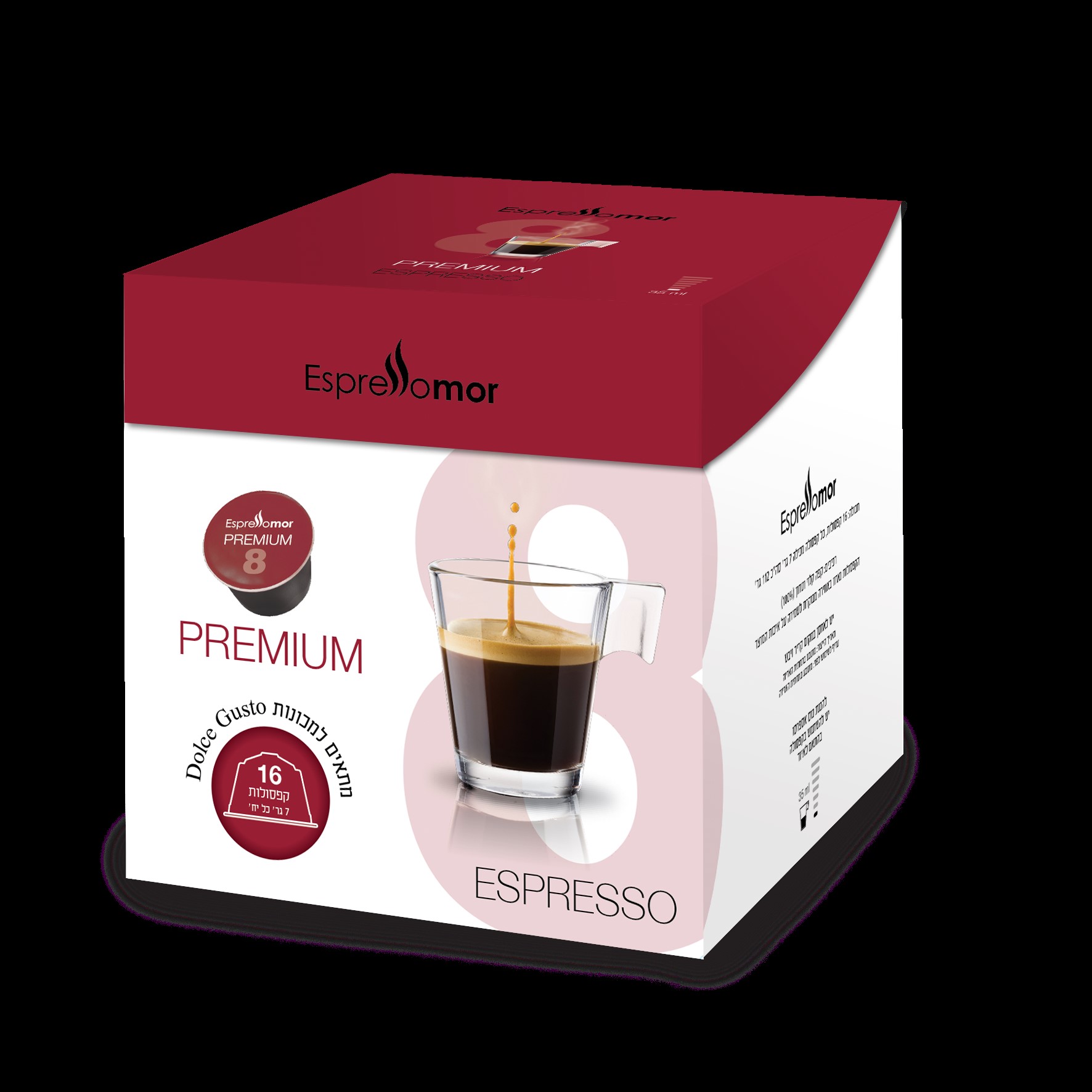 16 קפסולות תואמות דולצה גוסטו Espressomor Premium Dolce Gusto
