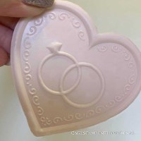 לב עם טבעות נישואין  ליצירה בשוקולד ובבצק סוכר| טופר לב חתונה | תבנית אירוסין חדש מאתי דבש