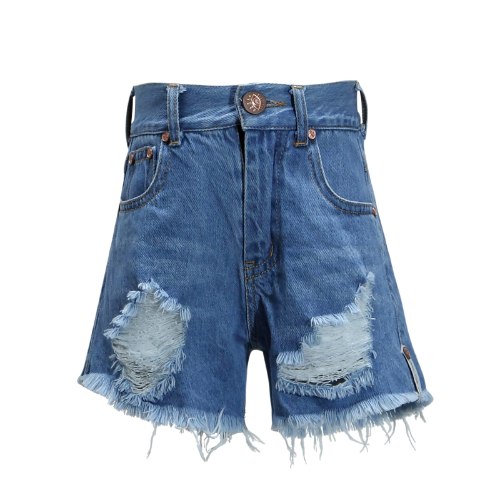 שורט ג'ינס VIEW קרעים כחול 2-16