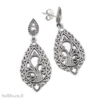 עגילים תלויים מכסף מעוצבים  A8898 | תכשיטי כסף | עגילי כסף