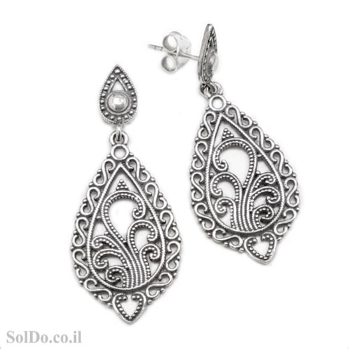 עגילים תלויים מכסף מעוצבים  A8898 | תכשיטי כסף | עגילי כסף