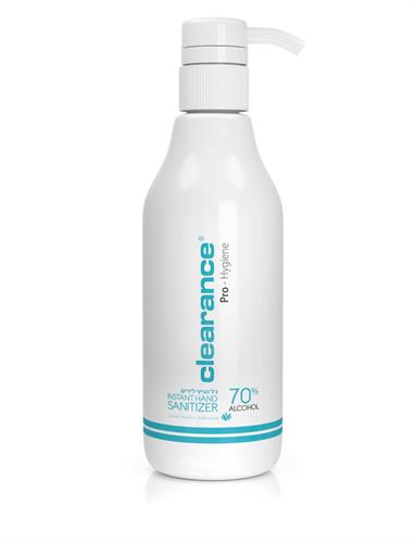אלכוג'ל 500ML של חברת CLEARANCE מכיל 70% אלכוהול בתוספת ויטמין E, תמצית אלוורה בבקבוק מהודר