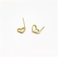 עגילי לב קטנים זהב