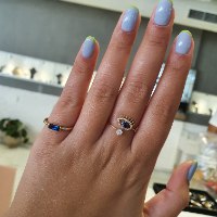 טבעת זהב פתוחה עם עין הרע וזרקונים