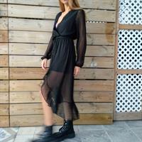 שמלת מעטפת - שחור לורקס