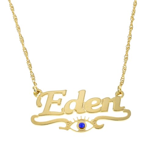 שרשרת שם עם עין מובנה באמצע דגם LA222