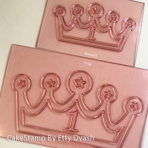 סט דגם סיפרה שני כתרים גדול +קטן | תבניות ליצירה בשוקולד | כתרים לקישוט עוגות וקינוחים מיוחדים