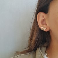 עגילי זהב משובצים יהלומים 0.30 קראט