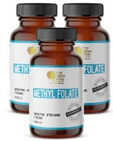 שלישיית מתיל פולאט – הצורה הפעילה של חומצה פולית – 800 מק"ג | 60 כמוסות