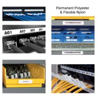 סרט סימון ניילון גמיש שחור על רקע צהוב Dymo 1734525 Flexible Nylon IND Tape 24mmx3.5m