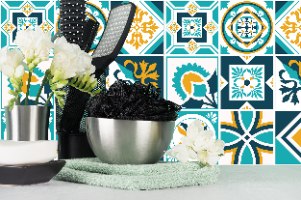 12 מדבקות לאריחים 10*10 ס''מ רטרו דגם 1291