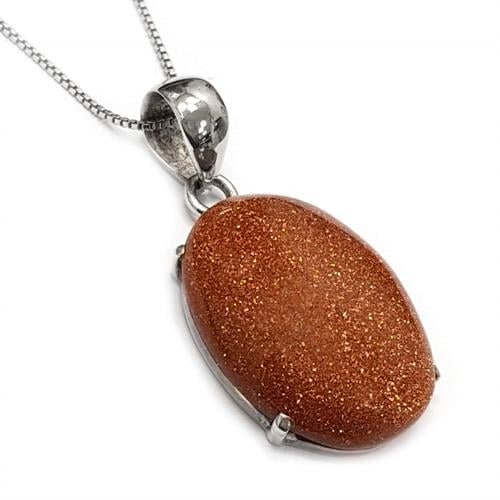 תליון מכסף משובץ אבן סאנסטון  T5927 | תכשיטי כסף