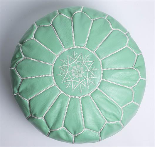 פוף עור ירוק מנטה