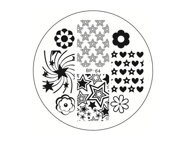 פלטה חותמת עגול - כוכבים - BP-64