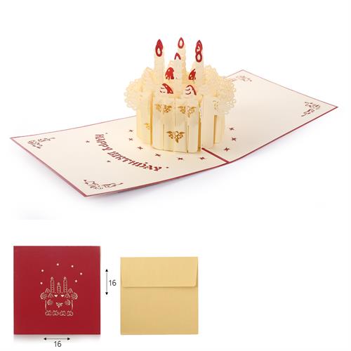 כרטיס ברכה POP UP עוגה