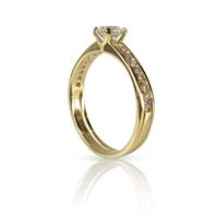 טבעת אירוסין זהב לבן 0.50 קראט | טבעת אירוסין זהב צהוב 0.50 קראט