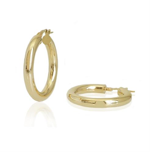 עגילי חישוק זהב עבים בינוניים 2.8 סמ