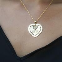 שרשרת אמא ולב משובץ