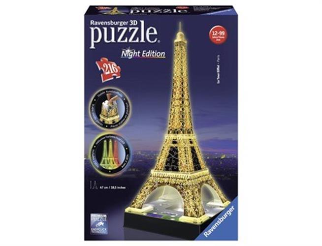 "פאזל תלת מימד אייפל מואר"