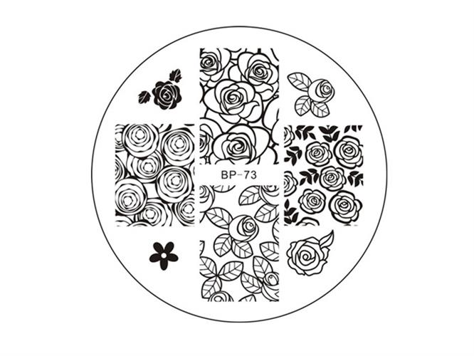 פלטה חותמת עגול - שושנים - BP-73