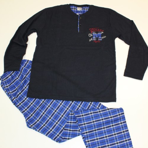 פיג'מה גבר אינטרלוק מכנס משבצות