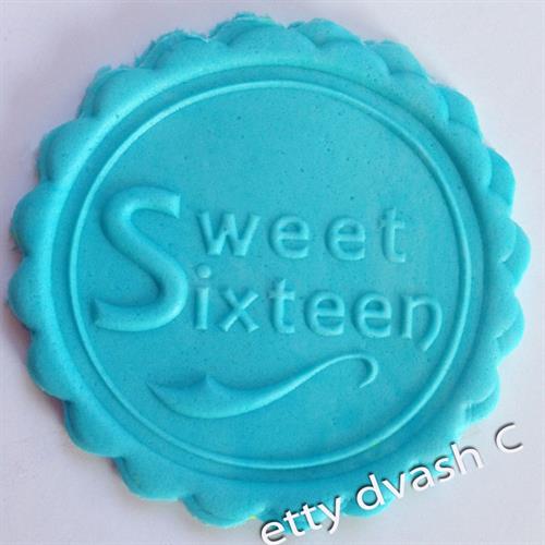 sweet sixteen wave embossed stamp