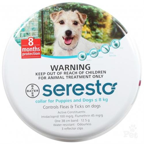 קולר סרסטו לכלב למניעת פרעושים וקרציות עד 8 ק"ג