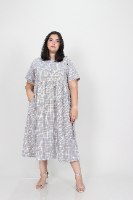 שמלת בריטני אפור משובץ